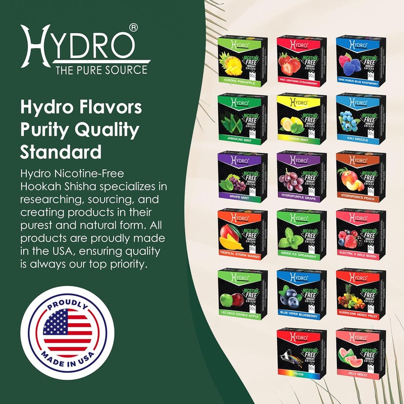 Hydro Hookah Flavors Bundle – Tobacco Free & Nicotine Free Shisha - Fruit Lovers Mix Premium Flavors – Natural, Long-Lasting, Smooth Taste, 50-Gram Packs (Pack of 10) - Image 2